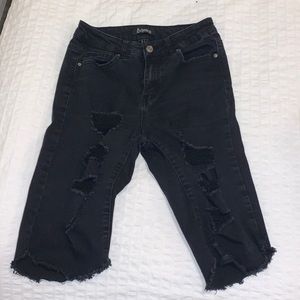 Fashion Nova Distressed Jean Bermuda Shorts